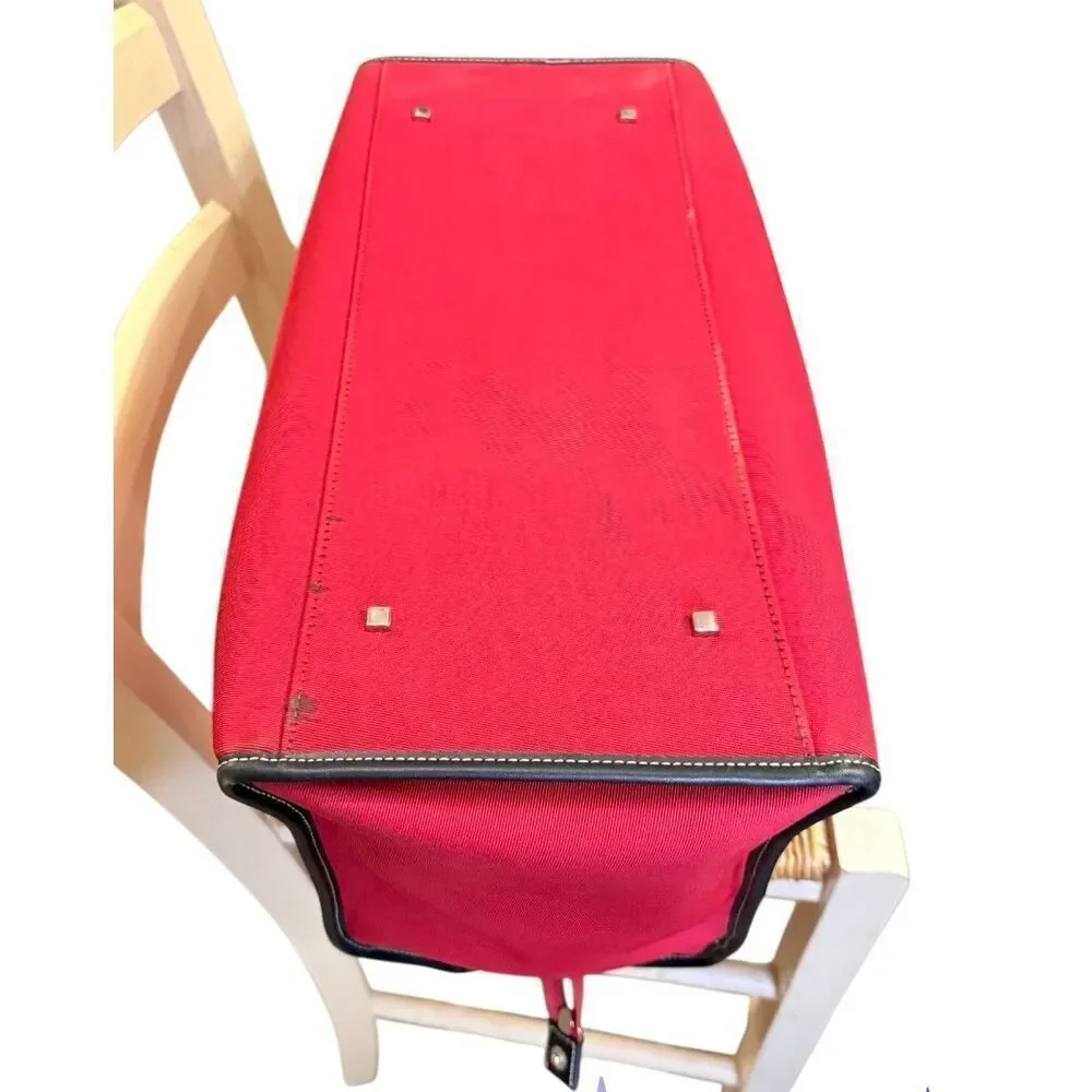 Etienne Aigner Medium Duffel Bag Red Zip Top Weekender